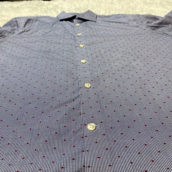 Michael Kors Dress Shirt Mens Size 16 / 34-35 Slim Fit Stretch Blue - Picture 8 of 8